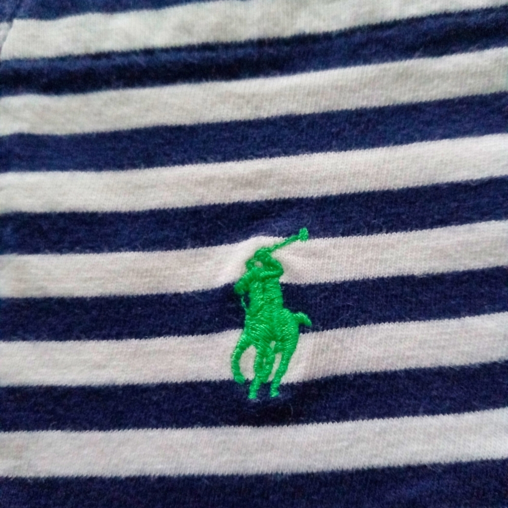 EUC Polo Ralph Lauren Boy's Red Collar Blue & White Stripped Shirt, Medium 10/12 - Picture 6 of 9